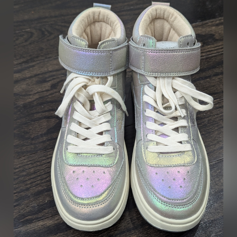 2/$80 New kids ZARA Iridescent High Top Sneakers Size 37 (US 5)